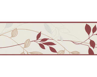 Livingwalls frise «Floral, crème, rouge» 249630