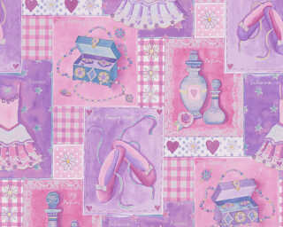 A.S. Création wallpaper «Child motif, Colourful, Pink, Purple» 305971