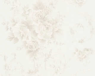 Livingwalls non-woven wallpaper «Flowers, Grey, Metallic, White» 306472