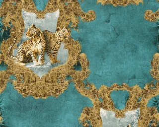 A.S. Création non-woven wallpaper «Baroque, Blue, Brown, Gold, Turquoise» 335435