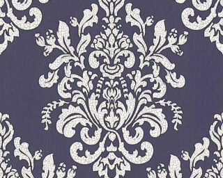 A.S. Création papier peint intissé «Baroque, blanc, métallique, violet» 341431