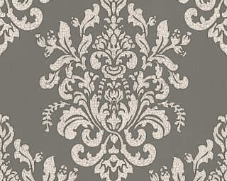 A.S. Création non-woven wallpaper «Baroque, Grey, Metallic, White» 341432