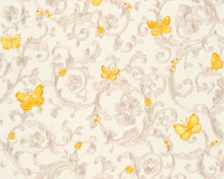 Versace Home non-woven wallpaper «Cream, Metallic, Yellow» 343253