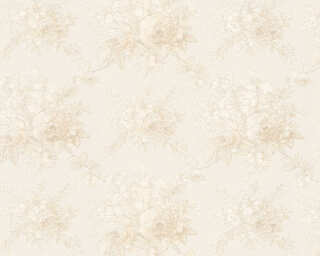 A.S. Création papier peint intissé «Fleurs, beige, crème» 345085