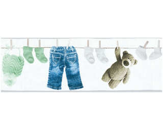 A.S. Création Border «Child motif, Cream, Green, White» 358462