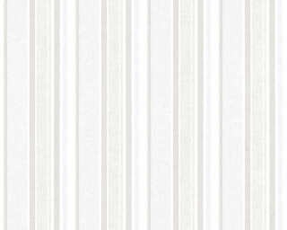 A.S. Création non-woven wallpaper «Stripes, Cream, Metallic, White» 358492