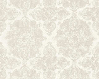 Livingwalls non-woven wallpaper «Baroque, Floral, Beige, Cream, Grey, Metallic» 364632