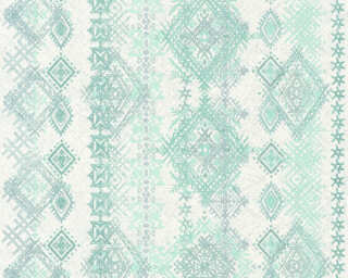 Livingwalls non-woven wallpaper «Ethno, Blue, Green, Grey, Turquoise» 364661