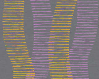 A.S. Création non-woven wallpaper «Graphics, Black, Brown, Orange, Purple» 367583