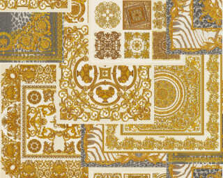 Versace Home non-woven wallpaper «Baroque, Black, Brown, Cream, Gold» 370484