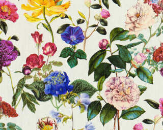 Livingwalls non-woven wallpaper «Flowers, Blue, Colorful, Green, Grey» 373361