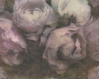Livingwalls Vliestapete «Blumen, Grau, Violett, Weiß» 373922