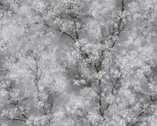 Livingwalls papier peint intissé «Floral, blanc, gris, noir» 374201