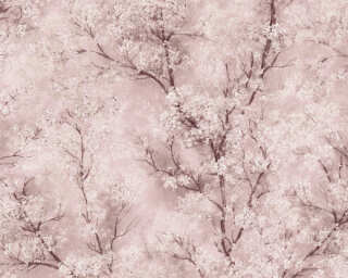 Livingwalls papier peint intissé «Floral, blanc, crème, gris, marron» 374204