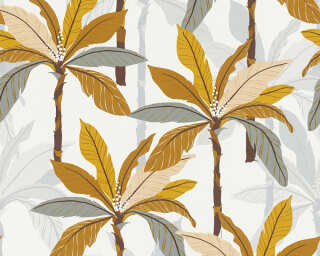 Private Walls non-woven wallpaper «Floral, Brown, Grey, Orange, White» 375302