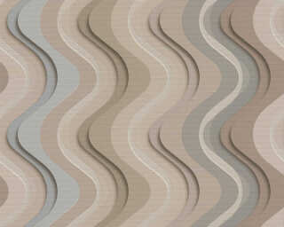 Dekens non-woven wallpaper «Stripes, Beige, Brown, Grey» 376042