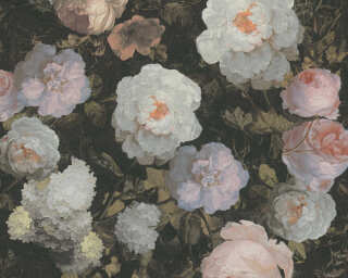 A.S. Création papier peint intissé «Floral, blanc, noir, rose» 376505