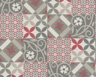 A.S. Création non-woven wallpaper «Graphics, Cream, Grey, Red» 376843