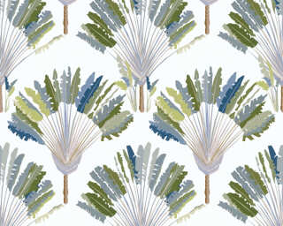 Architects Paper non-woven wallpaper «Floral, Green, Grey, White» 377081