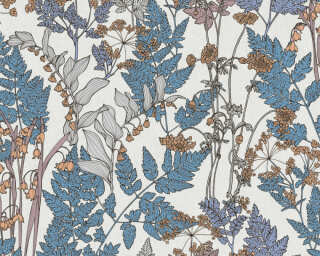 Architects Paper papier peint intissé «Floral, bleu, crème, multicolore» 377517