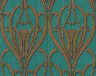 Livingwalls non-woven wallpaper «Baroque, Brown, Green, Metallic» 380915