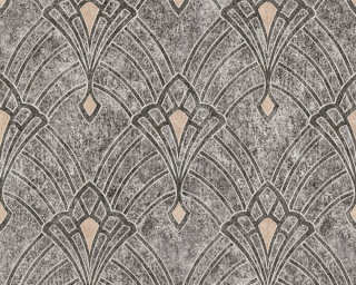 Livingwalls papier peint intissé «Baroque, gris, marron, noir» 380944