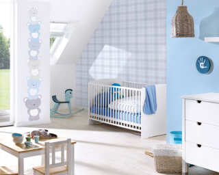 A.S. Création non-woven wallpaper «Child motif, Blue, Grey, White» 381361