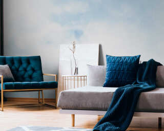 Livingwalls non-woven wallpaper «Blue, White» 382281