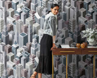Livingwalls non-woven wallpaper «Graphics, Black, Grey» 382501
