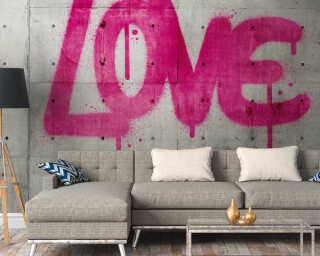 Livingwalls non-woven wallpaper «Grey, Red» 382651