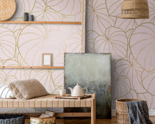 Livingwalls non-woven wallpaper «Floral, Beige, Pink» 382801