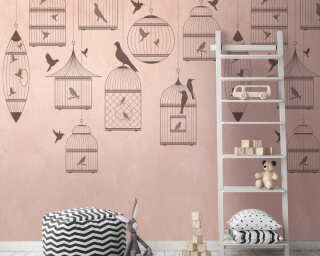 Livingwalls non-woven wallpaper «Graphics, Brown, Pink» 382961