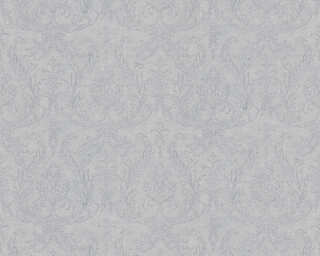 A.S. Création satin wallpaper «Baroque, Grey, Metallic, Silver» 383814
