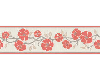 A.S. Création Border «Floral, Grey, Red, White» 384324