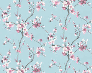 A.S. Création non-woven wallpaper «Floral, Black, Blue, Green, Pink» 385005