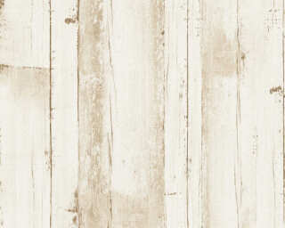 A.S. Création non-woven wallpaper «Wood, Cottage, Beige, Brown, Cream» 385021