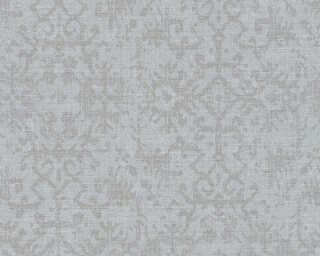 Livingwalls non-woven wallpaper «Cottage, Grey, Metallic, Silver» 385214