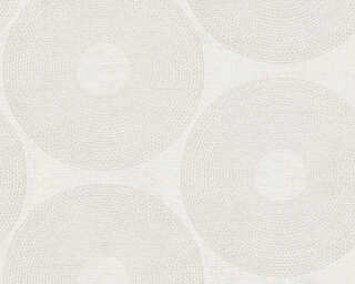 Livingwalls papier peint intissé «Graphique, argent, blanc, crème, métallique» 385241