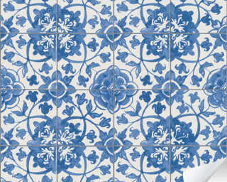 A.S. Création frise adhésive «Maison, blanc, bleu» 385601