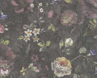 A.S. Création non-woven wallpaper «Cottage, Floral, Black, Blue, Cream, Green» 386361