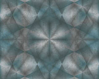 A.S. Création non-woven wallpaper «Graphics, 3D, Black, Blue, Green, Grey» 386924