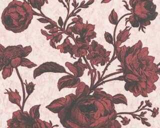 A.S. Création non-woven wallpaper «Baroque, Floral, Black, Cream, Pink, Red» 387004