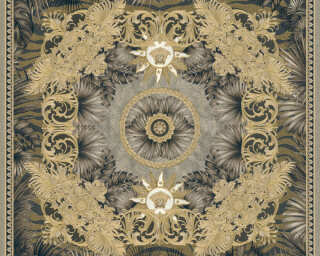 Versace Home non-woven wallpaper «Baroque, Black, Gold, Metallic» 387035