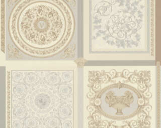 Versace Home satin wallpaper «Baroque, Beige, Grey» 387042
