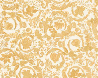 Versace Home satin wallpaper «Baroque, Cream, Gold, Metallic» 387064