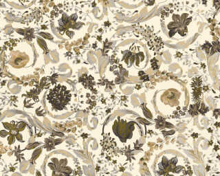 Versace Home papier peint vinyle «Baroque, beige, crème, doré, métallique» 387066