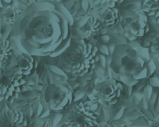 A.S. Création флизелин «Флора, 3D, Бирюзовые, Зеленые, Синие, Черные» 387184