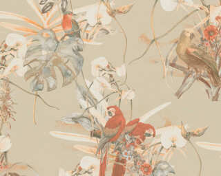 A.S. Création non-woven wallpaper «Floral, Beige, Brown, Orange» 387252