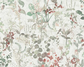 A.S. Création non-woven wallpaper «Floral, Beige, Cream, Green, Red» 388252