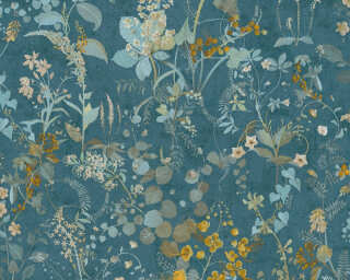 A.S. Création papier peint intissé «Floral, beige, bleu, jaune, vert» 388253